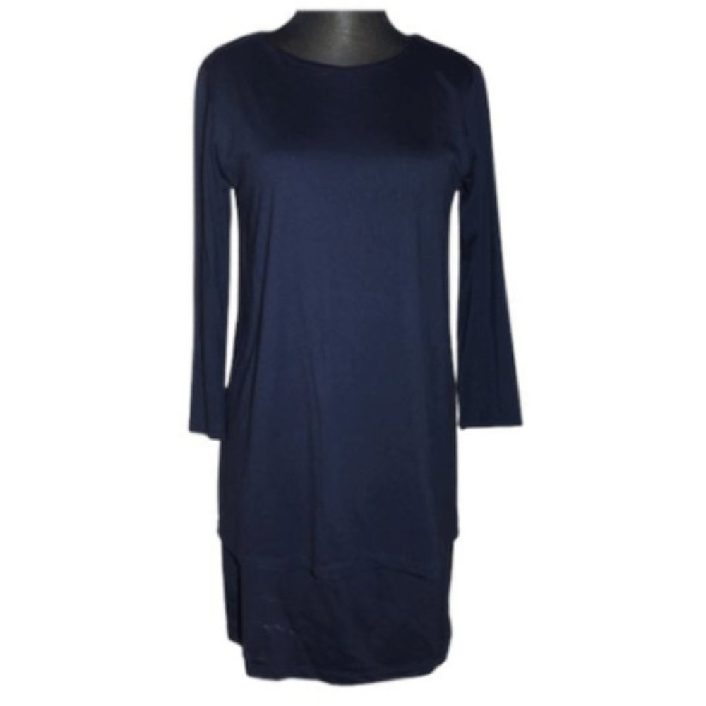 Susan Monaco Classic Black Stretch Layered Dress Sz 6-8